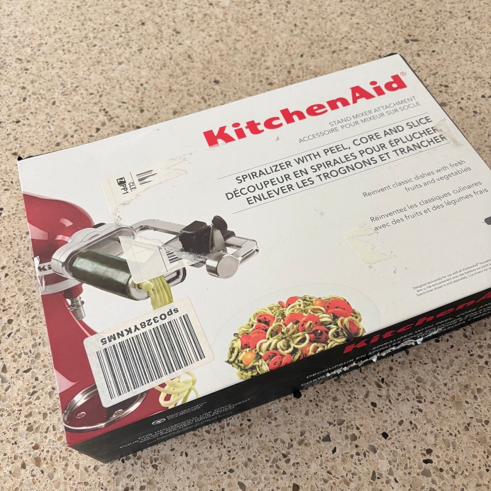 KitchenAid Spiralizer Attachment Silver KSM1APC Stand Mixer Peeler Core Slice
